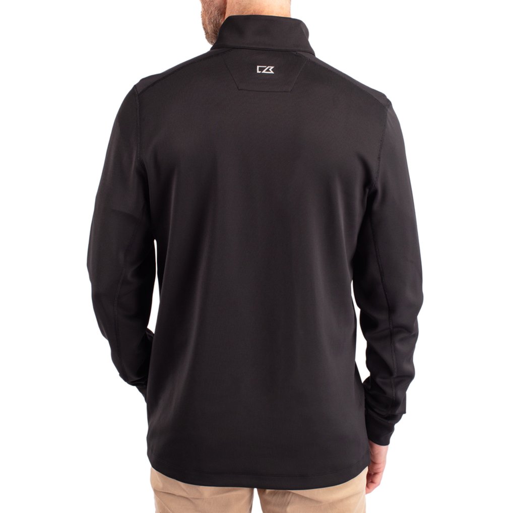  Hawaii Rainbow Warriors Cutter & Buck DryTec Traverse Stretch Eco Tri-Blend Quarter-Zip Pullover - Black